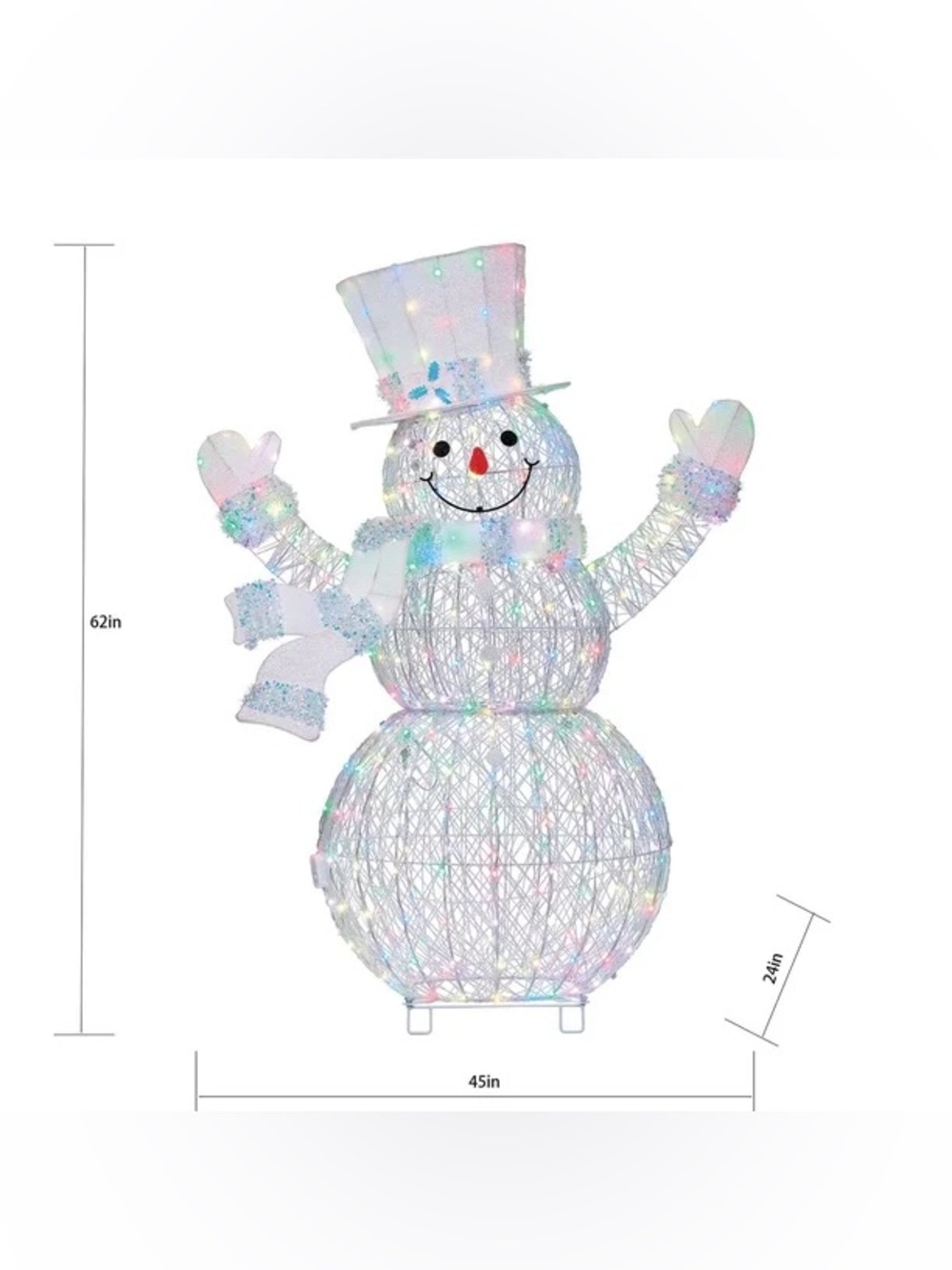 5' Pre-Lit Color Changing Snowman - Picture 7 of 7